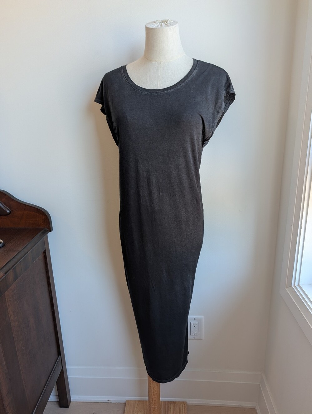 Cotton Citizen Charcoal Acid Wash Midi Dress
